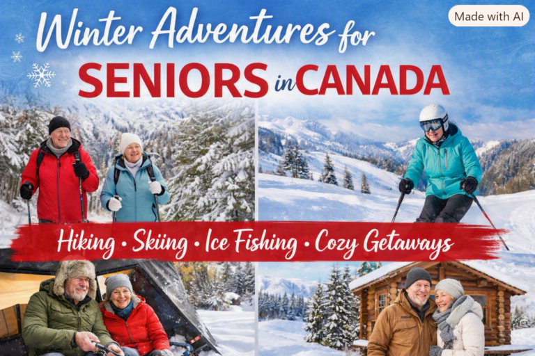 Canadian Seniors Winter Hiking Skiing Camping Ice Fishing Spots